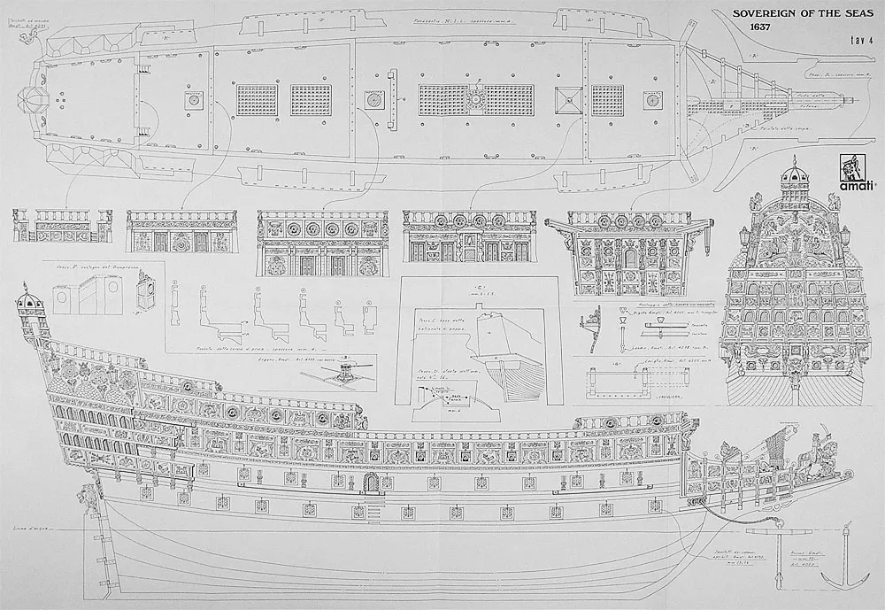 Чертеж корабля Sovereign of the seas Чертеж корабля Sovereign of the seas