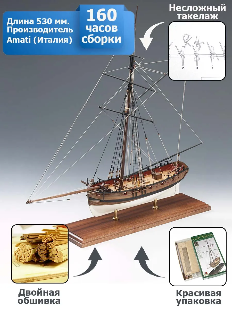 Сборная модель корабля Lady Nelson Сборная модель корабля Lady Nelson