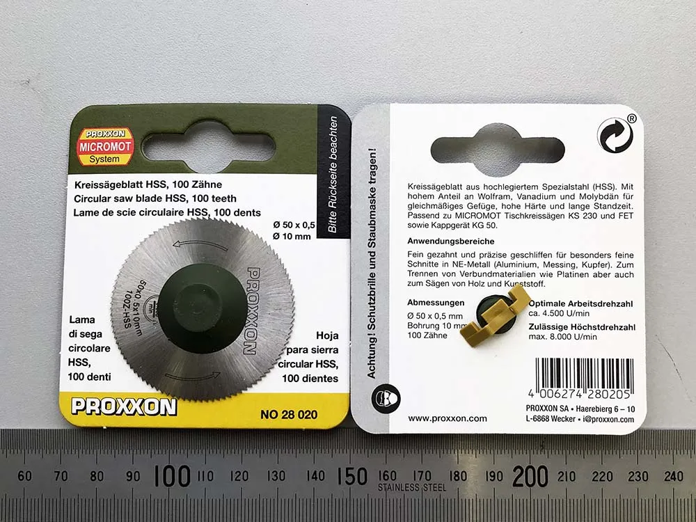 Диск 50 мм из быстрорежущей стали для циркулярной пилы Proxxon KS230 28020 Диск 50 мм из быстрорежущей стали для циркулярной пилы Proxxon KS230 28020