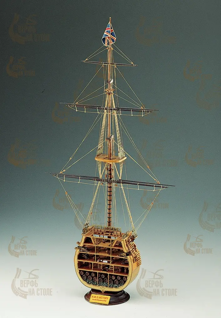 деревянная модель корабля HMS Victory сечение