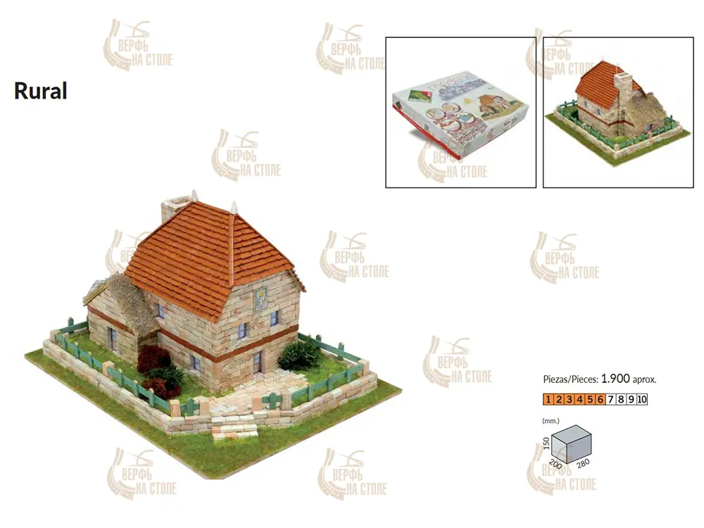 Керамический конструктор Сельский дом с соломенной крышей купить