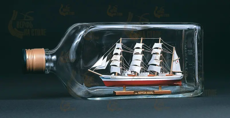 деревянная модель корабля Nippon Maru корабль в бутылке